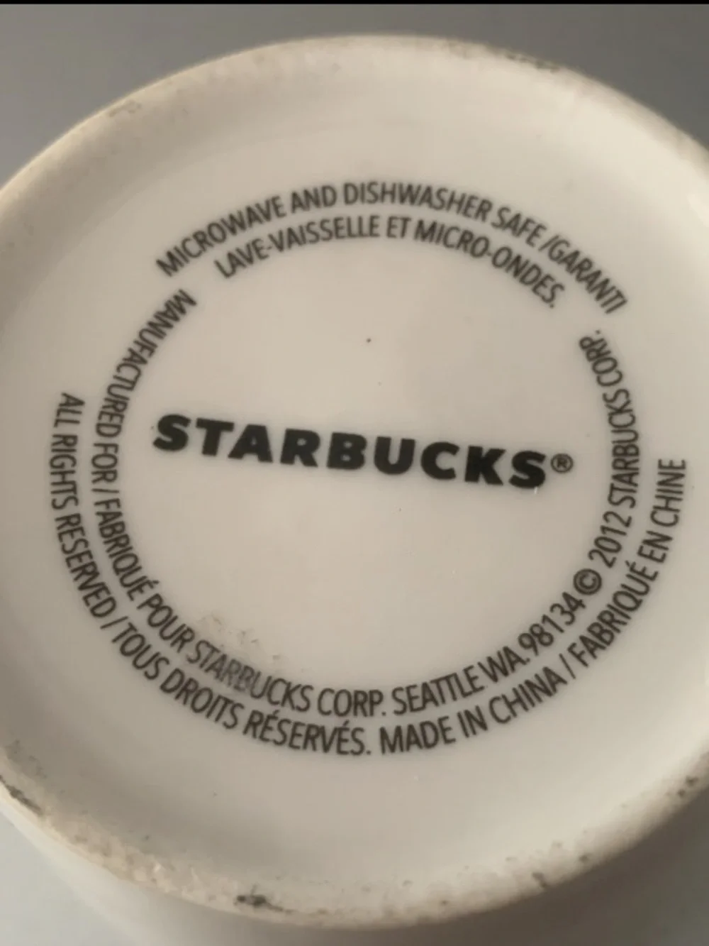 Pre Owned Starbucks 2012 White Ceramic 4 Piece Stacking Bowls Trinket Tumbler